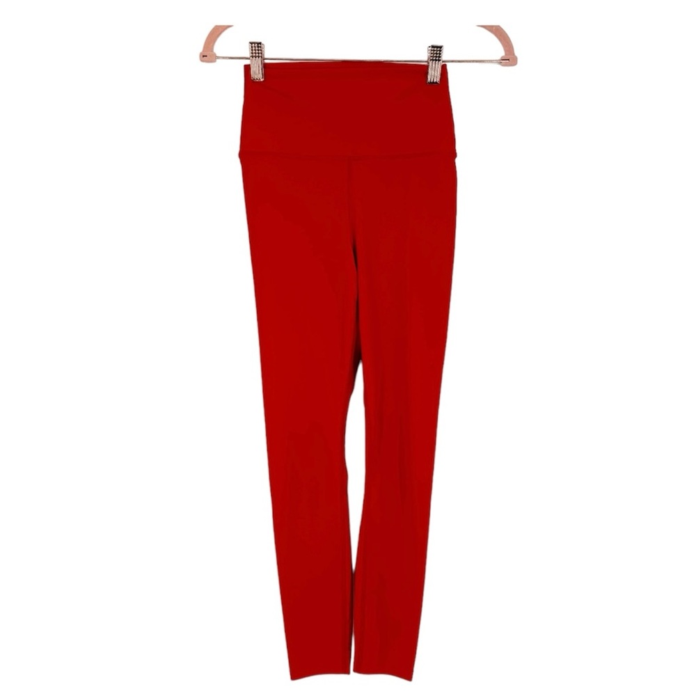 Carbon38 Leggings Womens Red XS Solid Athleisure Activwear